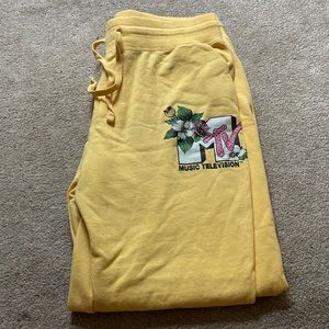 Yellow full length Mtv sweatpants